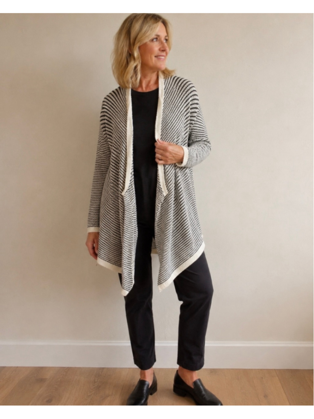 Eileen Fisher Organic Cotton Boucle Cardigan Sweater Small Petite